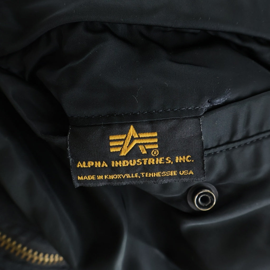 ALPHA INDUSTRIES(アルファ インダストリーズ) 90s MA-1 バッグロゴ ライフジャケット エンブレム リバーシブル ブラック/オレンジ