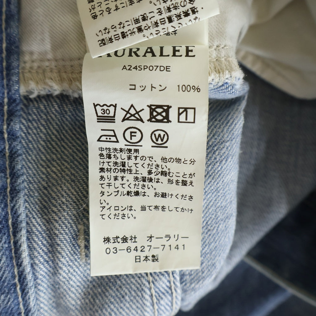 AURALEE(オーラリー) 24SS SELVEDGE FADED LIGHT DENIM WIDE PANTS A24SP07DE ボタンフライ ワイド デニムパンツ インディゴ