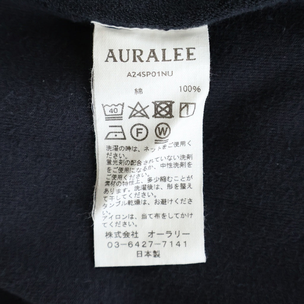 AURALEE(オーラリー) 24SS ELASTIC HIGH GAUGE SWEAT A24SP01NU イラスティク ハイゲージ スウェット 長袖 ブラック