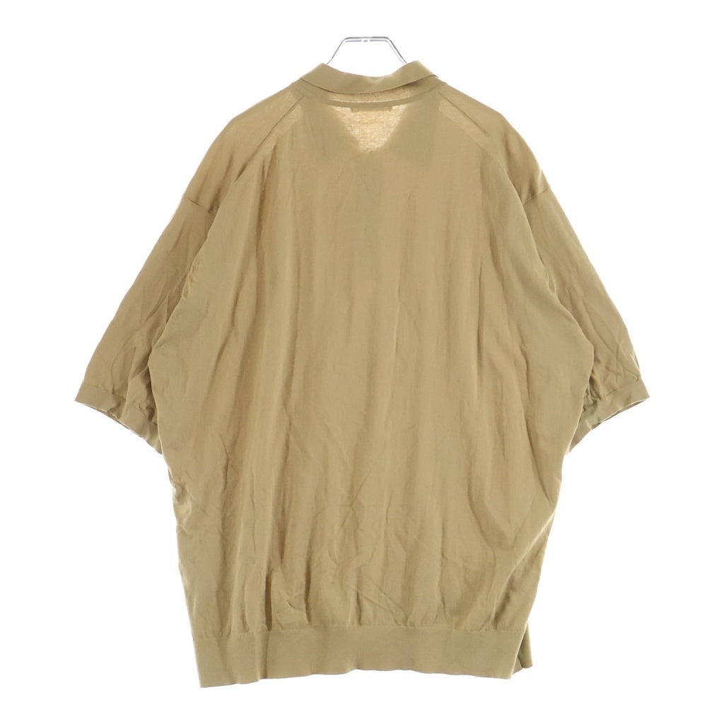 AURALEE(オーラリー) 24SS SUPER HIGH GAUGE COTTON KNIT POLO A24SP02PD スーパーハイゲージコットンニット ポロシャツ 半袖 ベージュ