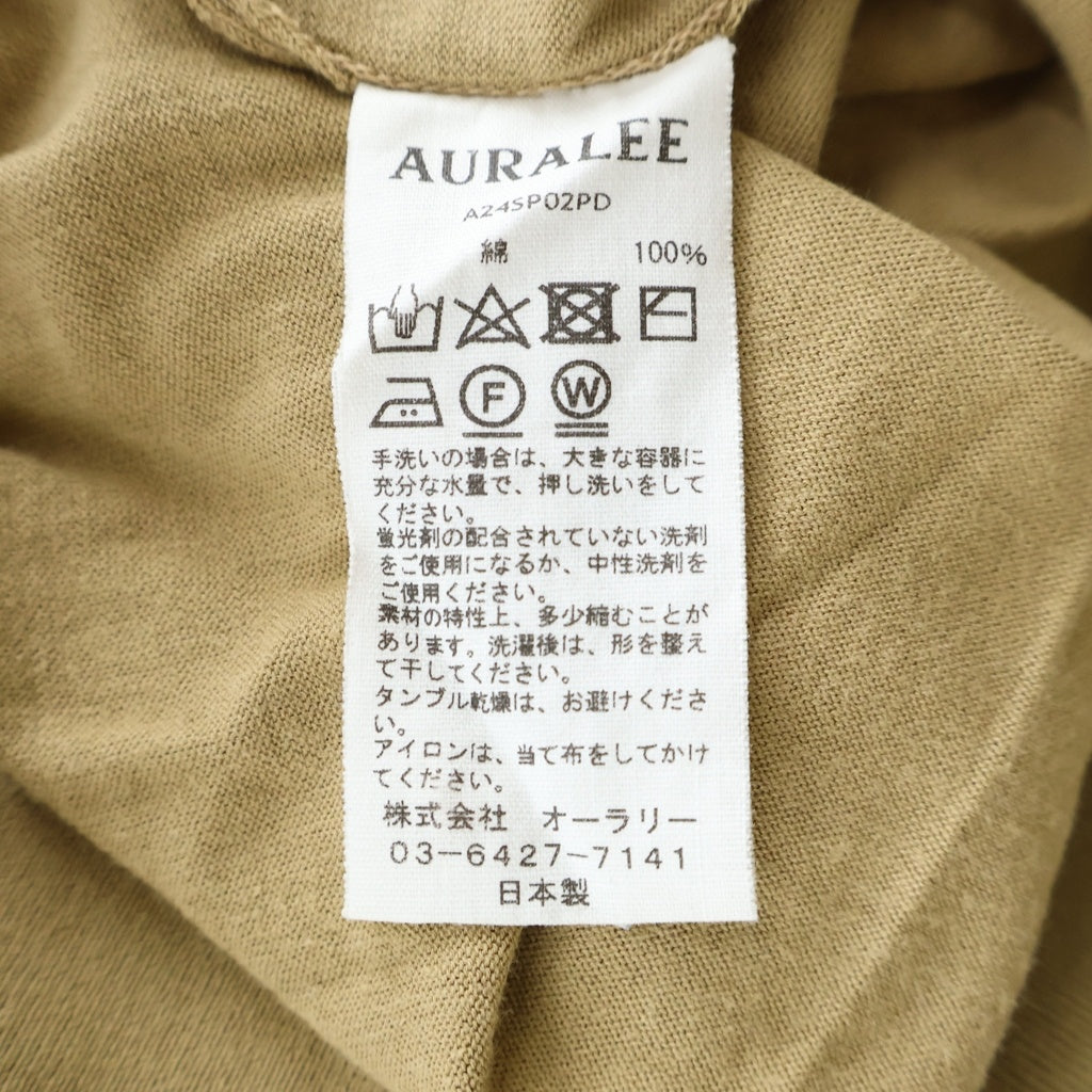 AURALEE(オーラリー) 24SS SUPER HIGH GAUGE COTTON KNIT POLO A24SP02PD スーパーハイゲージコットンニット ポロシャツ 半袖 ベージュ