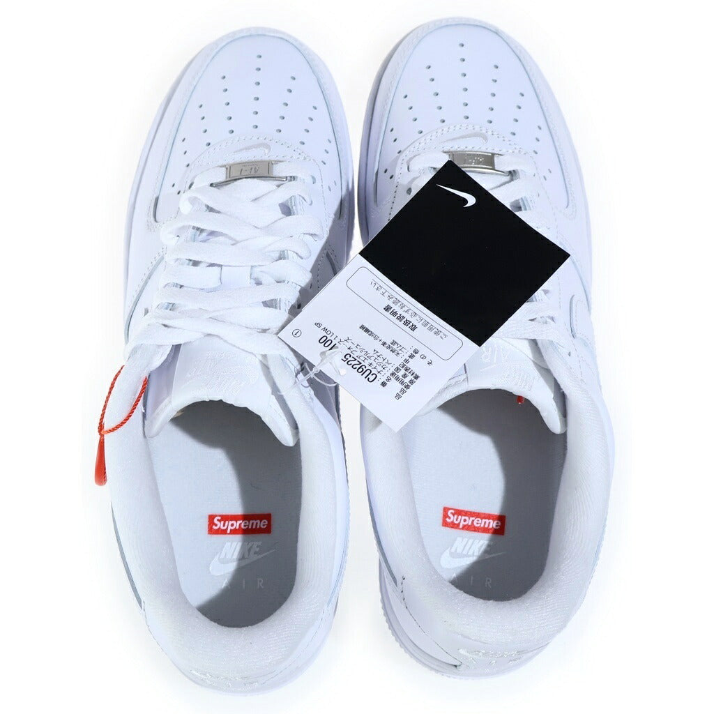 NIKE(ナイキ) ×SUPREME AIR FORCE 1 LOW WHITE CU9225-100 シュプリーム エアフォース1 ローカットスニーカー シューズ US8.5/26.5cm ホワイト