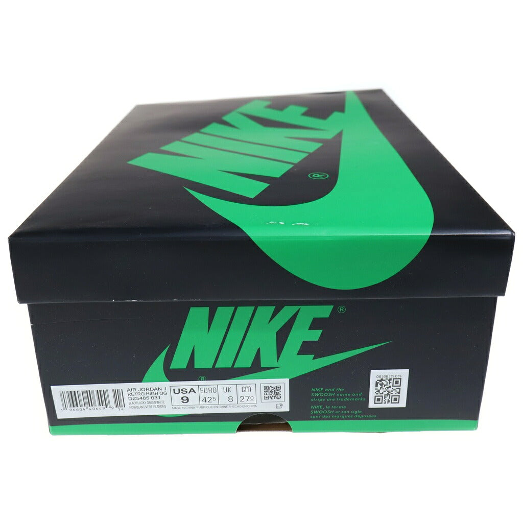 NIKE(ナイキ) AIR JORDAN 1 RETRO HIGH CELTICS/BLACK AND LUCKY GREEN DZ5485-031 エアジョーダン1 レトロ ハイ OG ハイカットスニーカー シューズ US9/27.0cm ブラック/グリーン