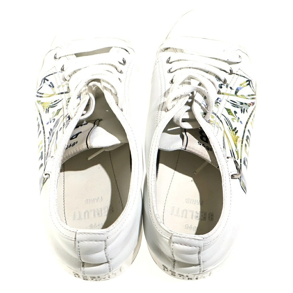 Berluti(ベルルッティ) 21AW Playtime Sneakers プレイタイム クレスト スクリット レザー ローカットスニーカー ホワイト