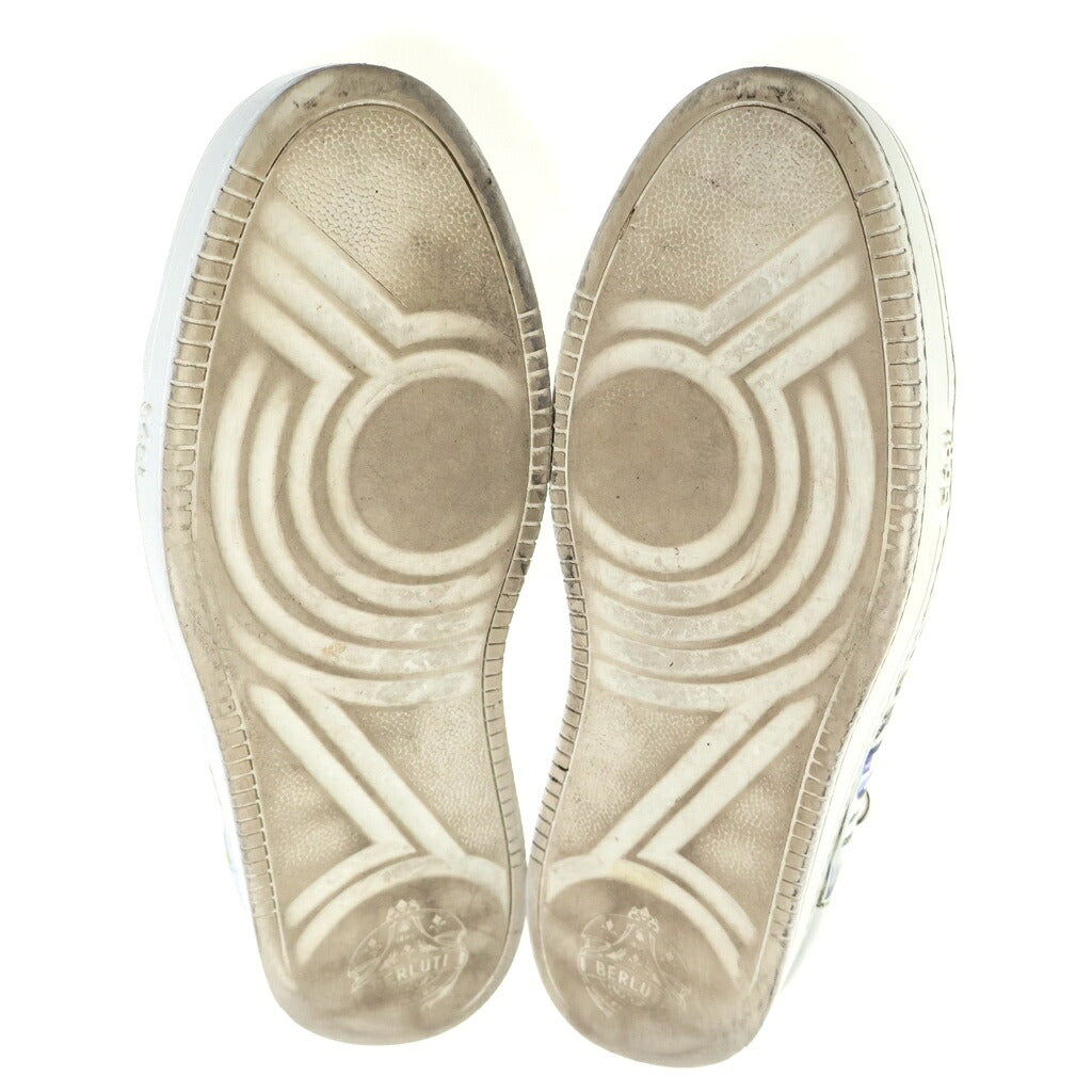 Berluti(ベルルッティ) 21AW Playtime Sneakers プレイタイム クレスト スクリット レザー ローカットスニーカー ホワイト
