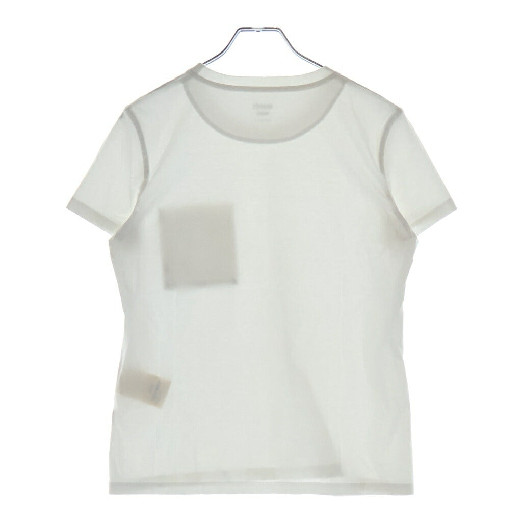 HERMES(エルメス) モザイク刺繍入り 胸ポケット 半袖Tシャツ カットソー ホワイト レディース