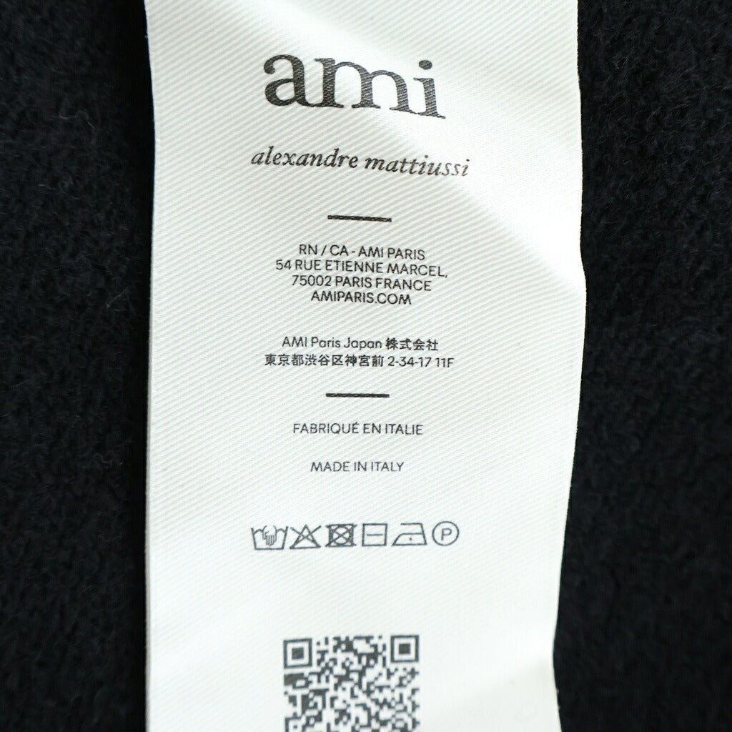 AMI Alexandre Mattiussi(アミアレクサンドルマテュッシ) ロゴ刺繍 クルーネック ニット ブラック UKS838018