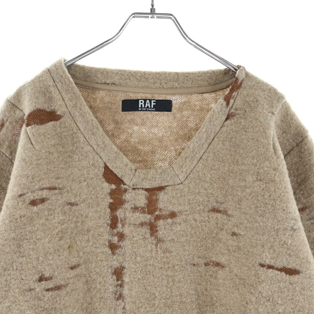 RAF BY RAF SIMONS(ラフ バイ ラフシモンズ) デザインニット ポリエステル ブラウン