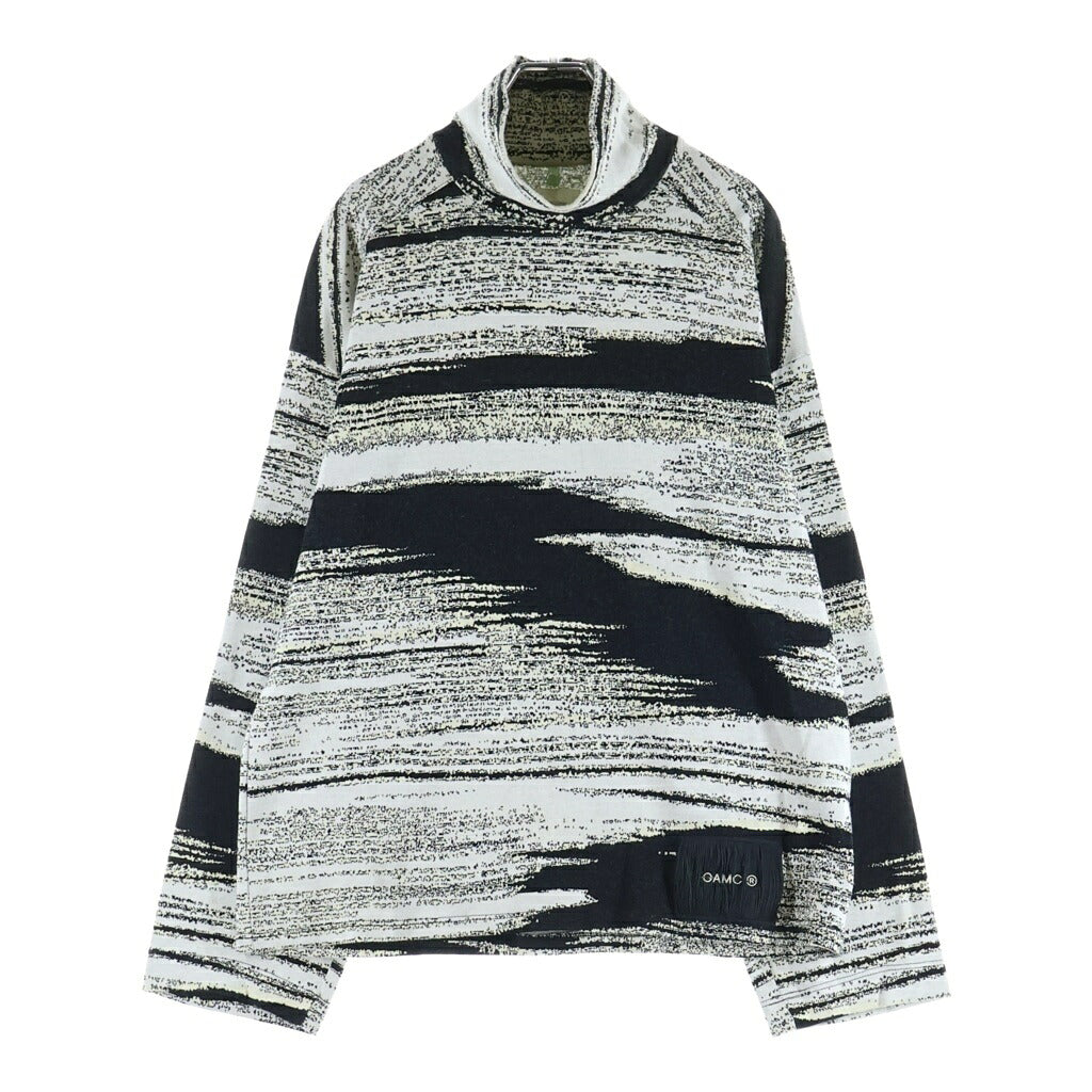 OAMC(オーエーエムシー) 21SS Noise High Neck Knit ノイズ ハイネック ニット OAMT700468 ホワイト/ブラック