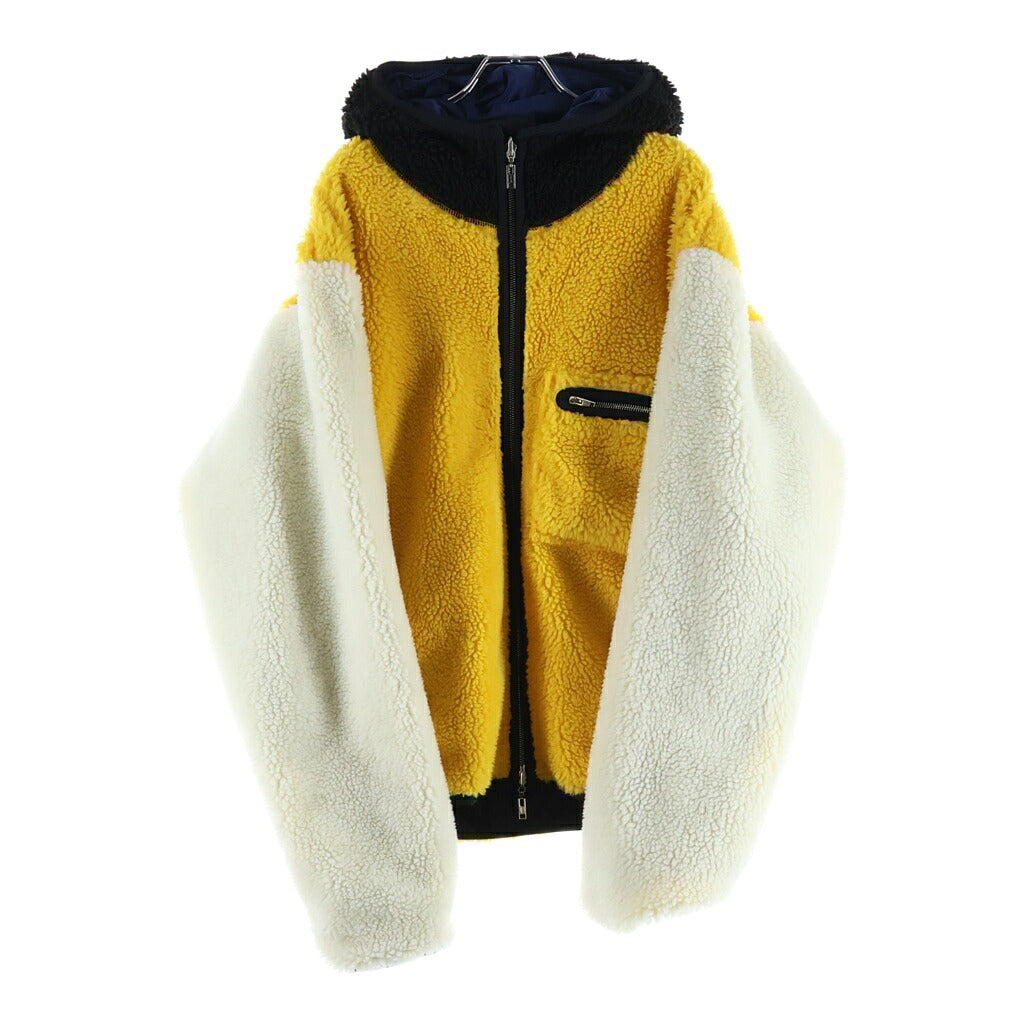 MARNI(マルニ) 21AW リップストップ ナイロン バイカラー リバーシブル フードブルゾン ジャケット JUMU0123BU ブラック/イエロー