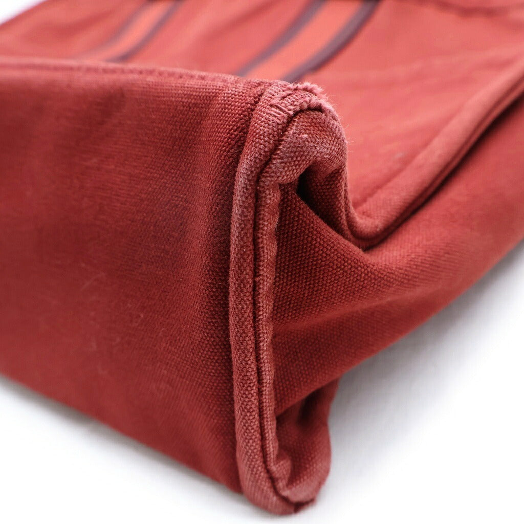 HERMES(エルメス) フールトゥMM トートバッグ キャンバス レッド シルバー金具