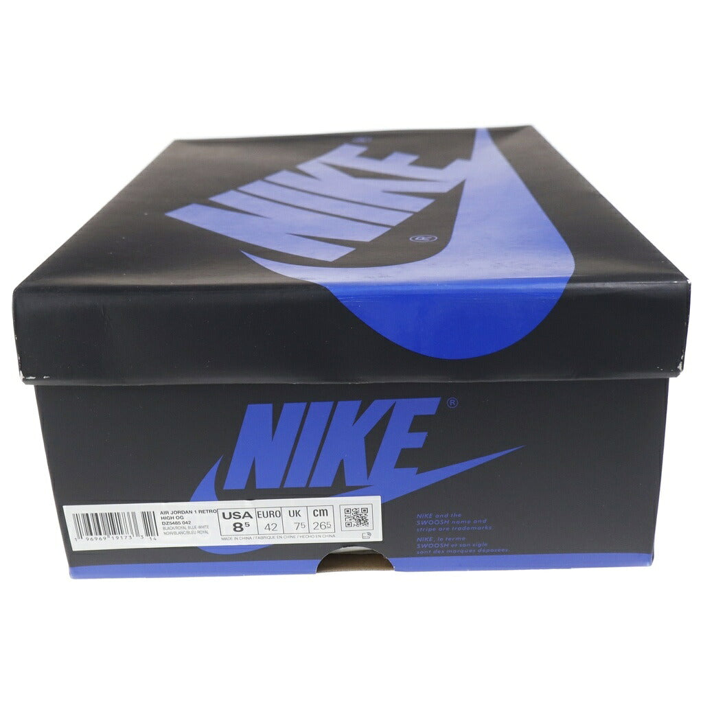 NIKE(ナイキ) AIR JORDAN 1 RETRO HIGH ROYAL REIMAGINED DZ5485-042 エアジョーダン1 レトロ ハイ OG ロイヤル リイマジンド ハイカットスニーカー シューズ US8.5/26.5cm ブラック/ブルー