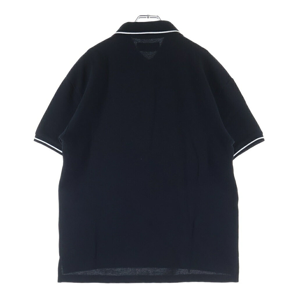AMIRI(アミリ) Contrasting Trim Polo Shirt AMJYPO1018M ロゴ刺繍 半袖ポロシャツ ブラック AMJYPO1018