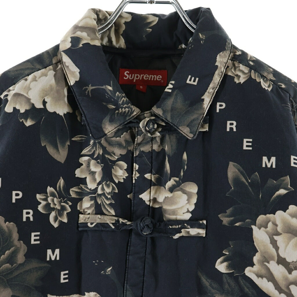 SUPREME(シュプリーム) 21SS Peacock Jacket ピーコック ジャケット フラワー柄 チャイナ服 ブラック