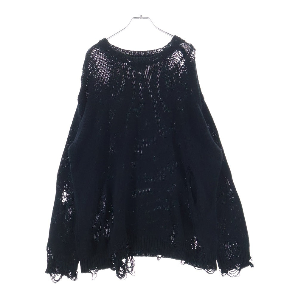 KAMIYA(カミヤ) Distressed Pullover Sweater ダメージニットセーター ブラック G11PO031