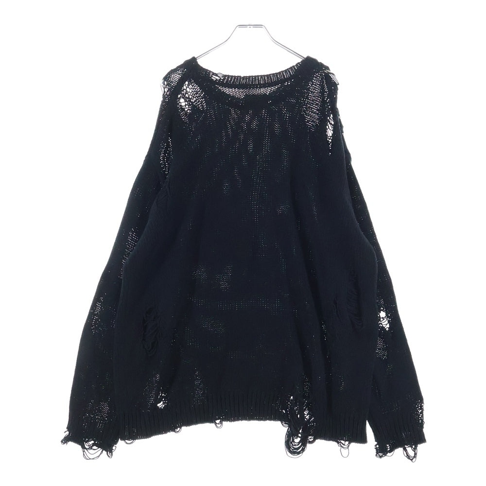 KAMIYA(カミヤ) Distressed Pullover Sweater ダメージニットセーター ブラック G11PO031