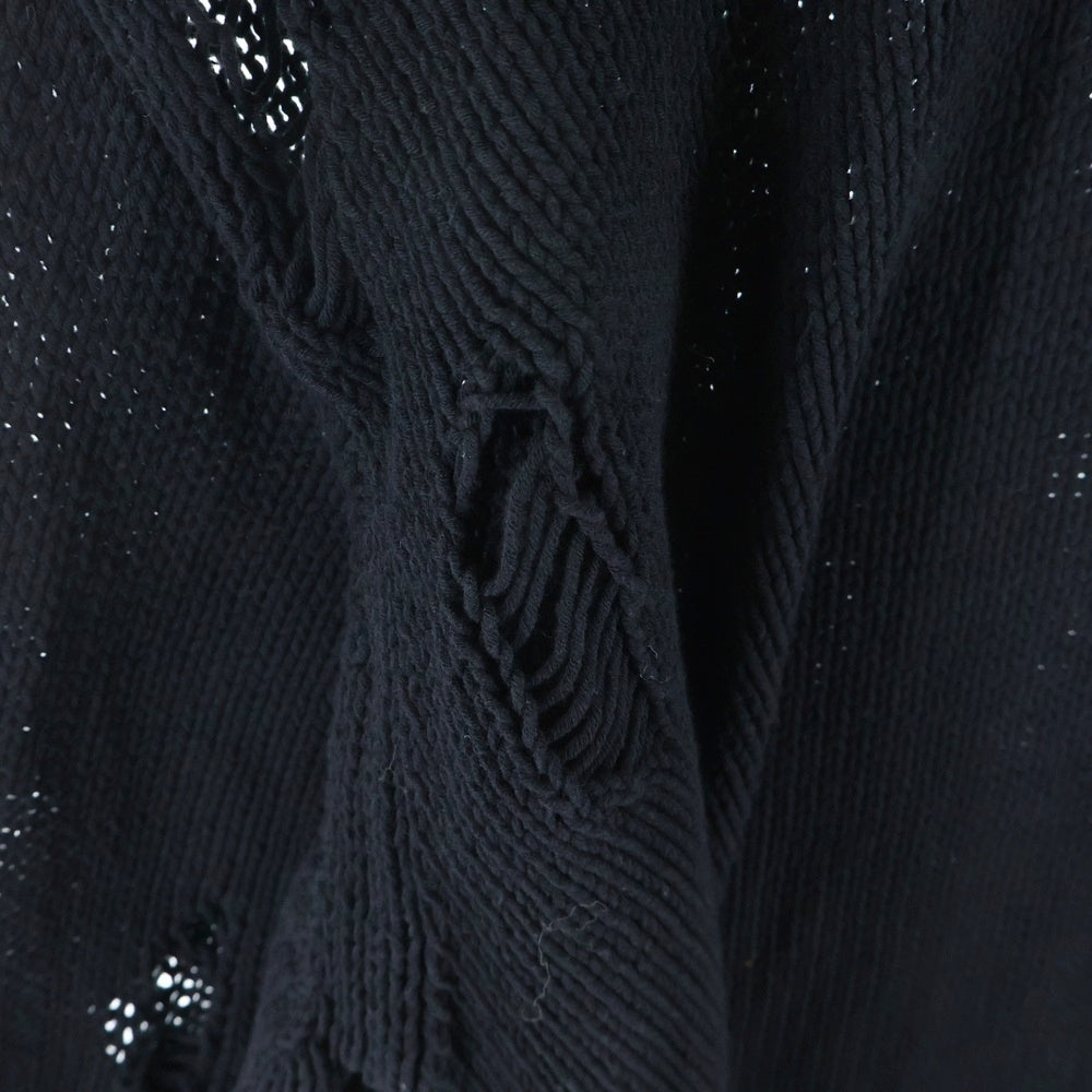 KAMIYA(カミヤ) Distressed Pullover Sweater ダメージニットセーター ブラック G11PO031