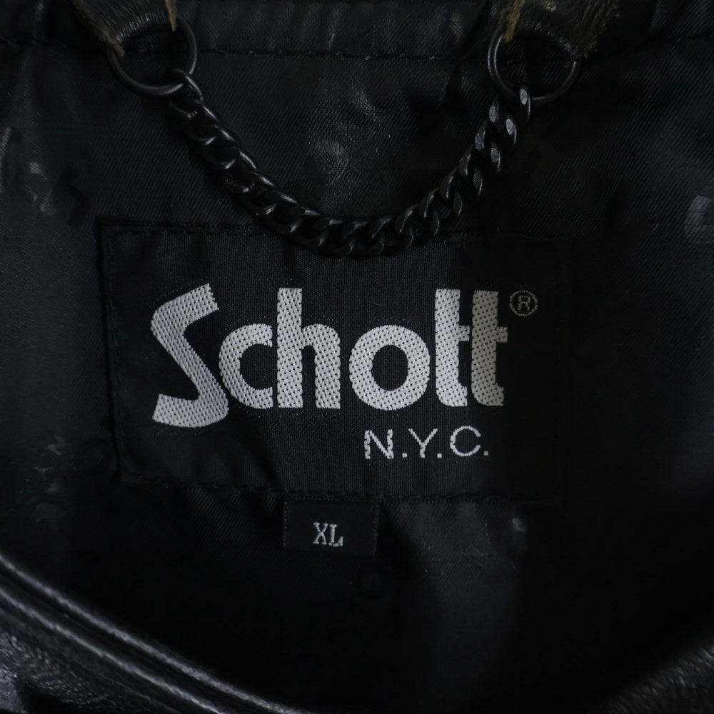 SCHOTT(ショット) SHEEP LEATHER 70'S シングル ライダースジャケット ブラック 3111052