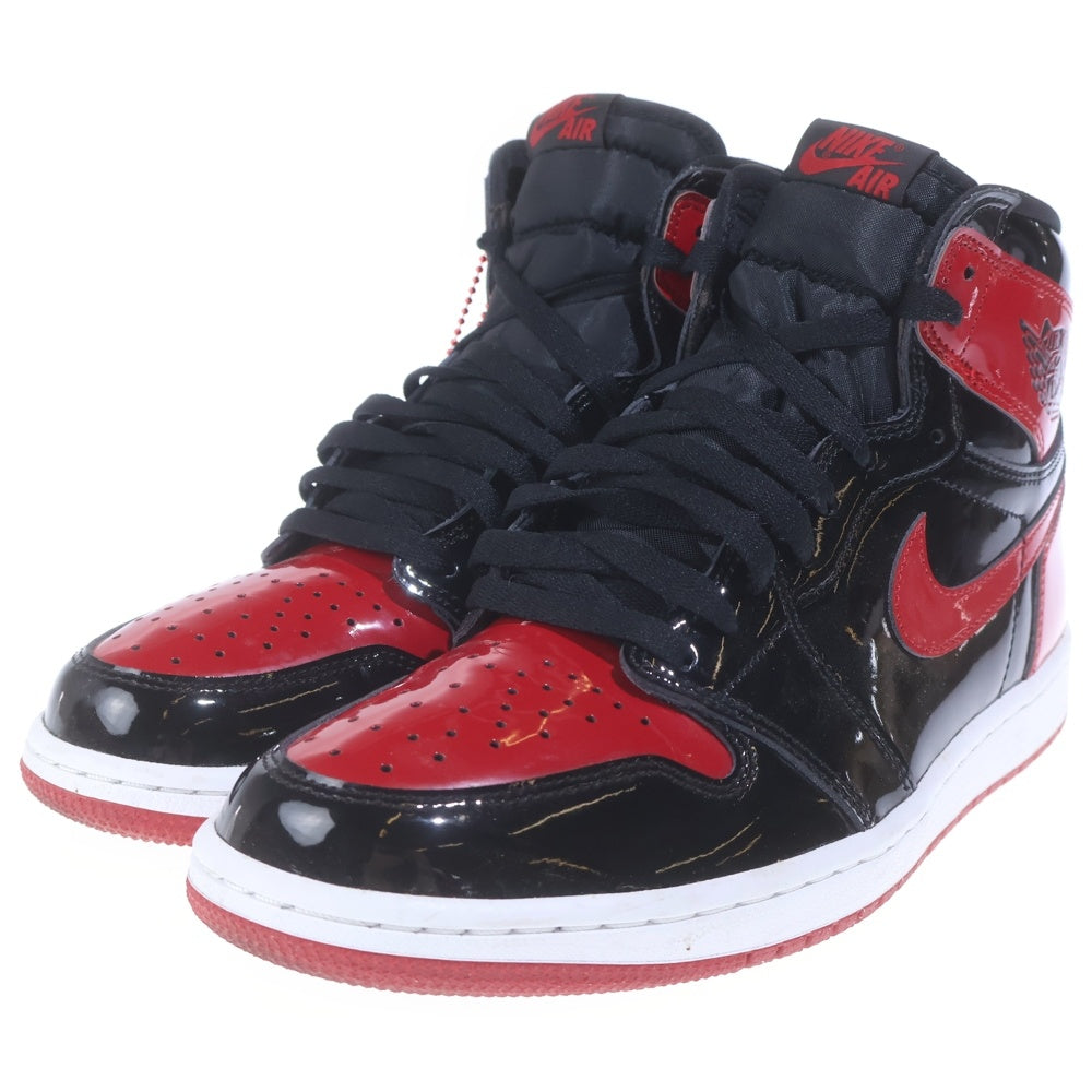 NIKE(ナイキ) AIR JORDAN 1 RETRO HIGH OG BRED PATENT 555088-063 エアジョーダン1 レトロ ブレッド パテント ハイカットスニーカー シューズ レッド/ブラック US10/28.0cm