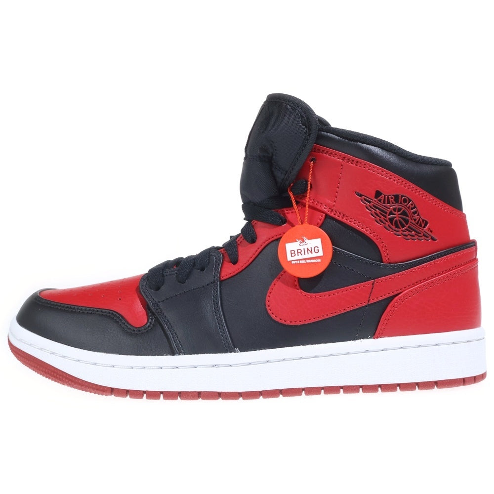 NIKE(ナイキ) AIR JORDAN 1 MID BRED 554724-074 エアージョーダン ブレッド ハイカットスニーカー シューズ ブラック/レッド US9.5/27.5cm