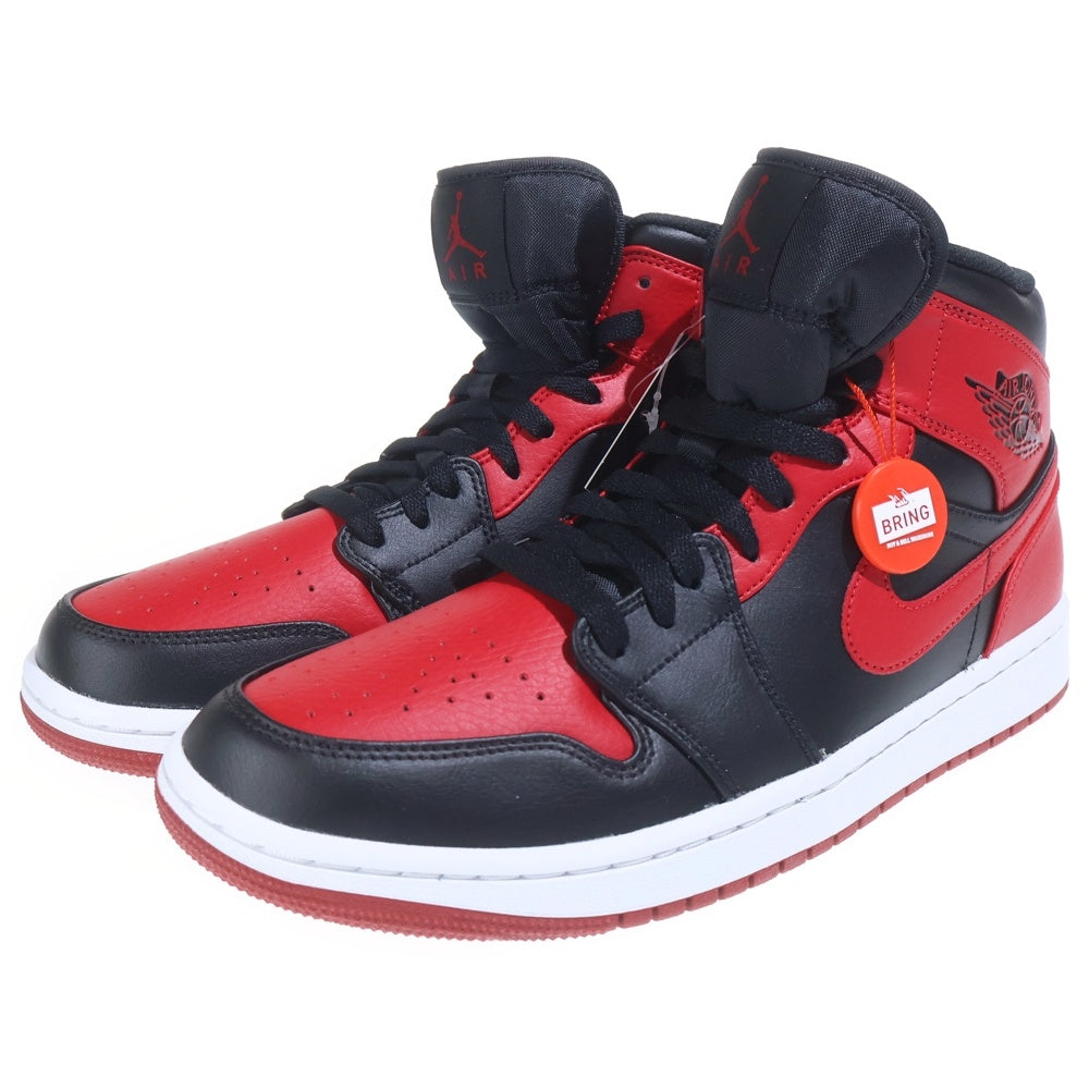 NIKE(ナイキ) AIR JORDAN 1 MID BRED 554724-074 エアージョーダン ブレッド ハイカットスニーカー シューズ ブラック/レッド US9.5/27.5cm