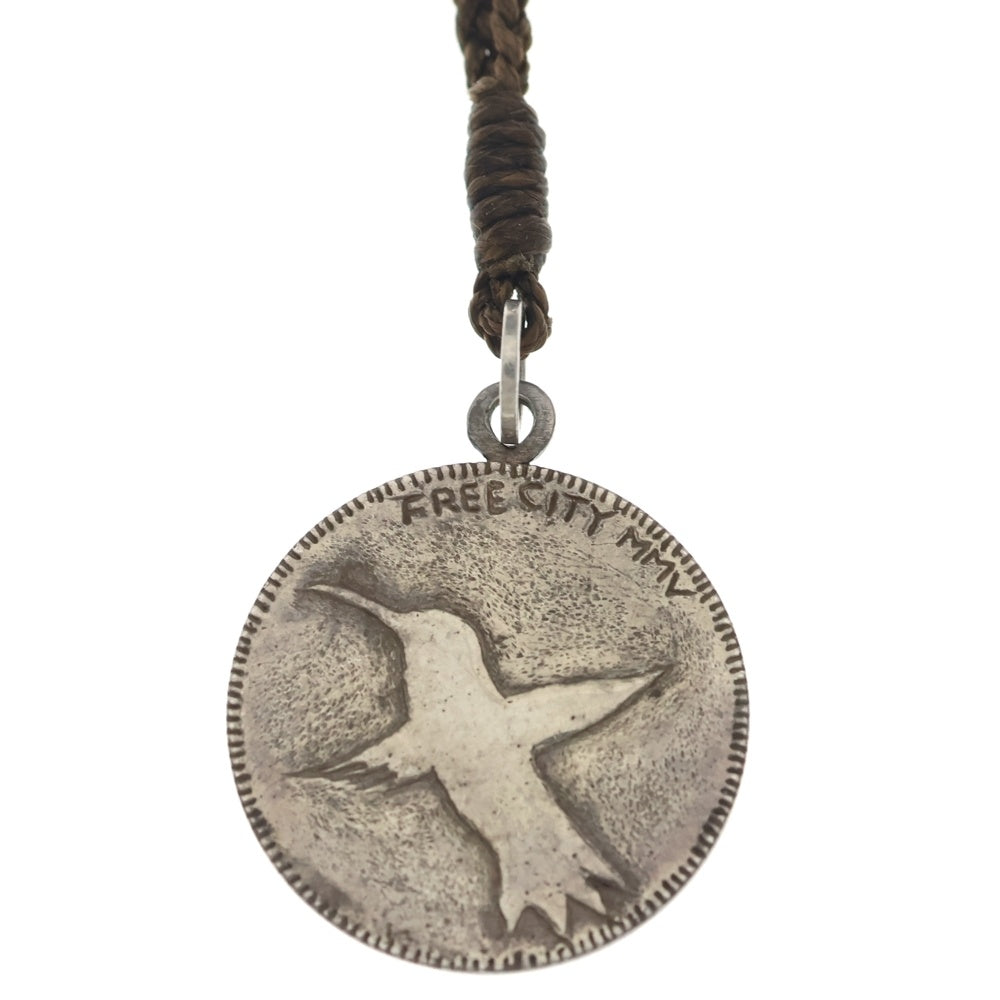 FREE CITY(フリーシティ) Large Coin Sparrow Silver Necklace ラージ コイン スパロウ シルバー ネックレス シルバー