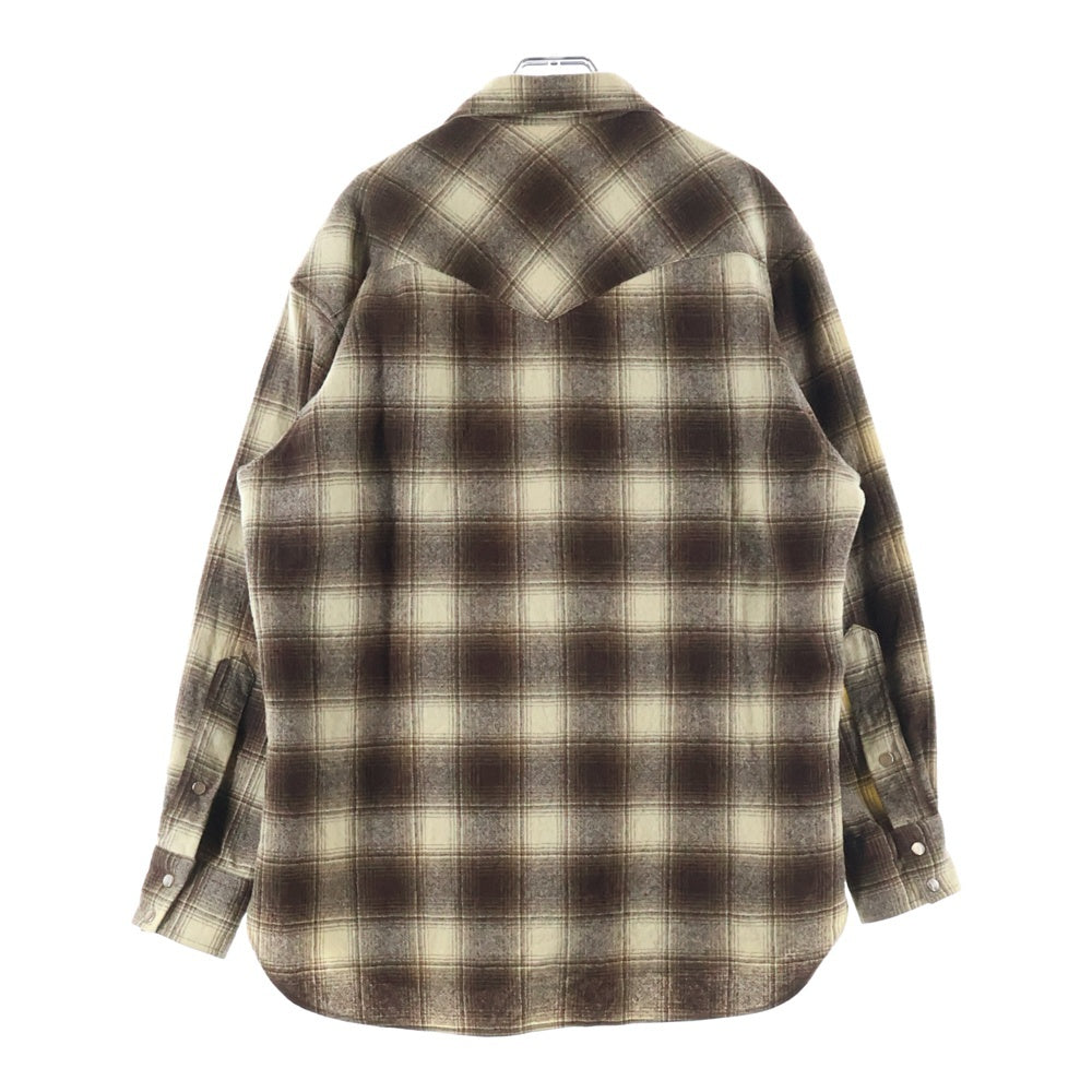 PENDLETON(ペンドルトン) 90S VINTAGE ヴィンテージ ダブルポケット ウール 長袖ウエスタンシャツ ブラウン
