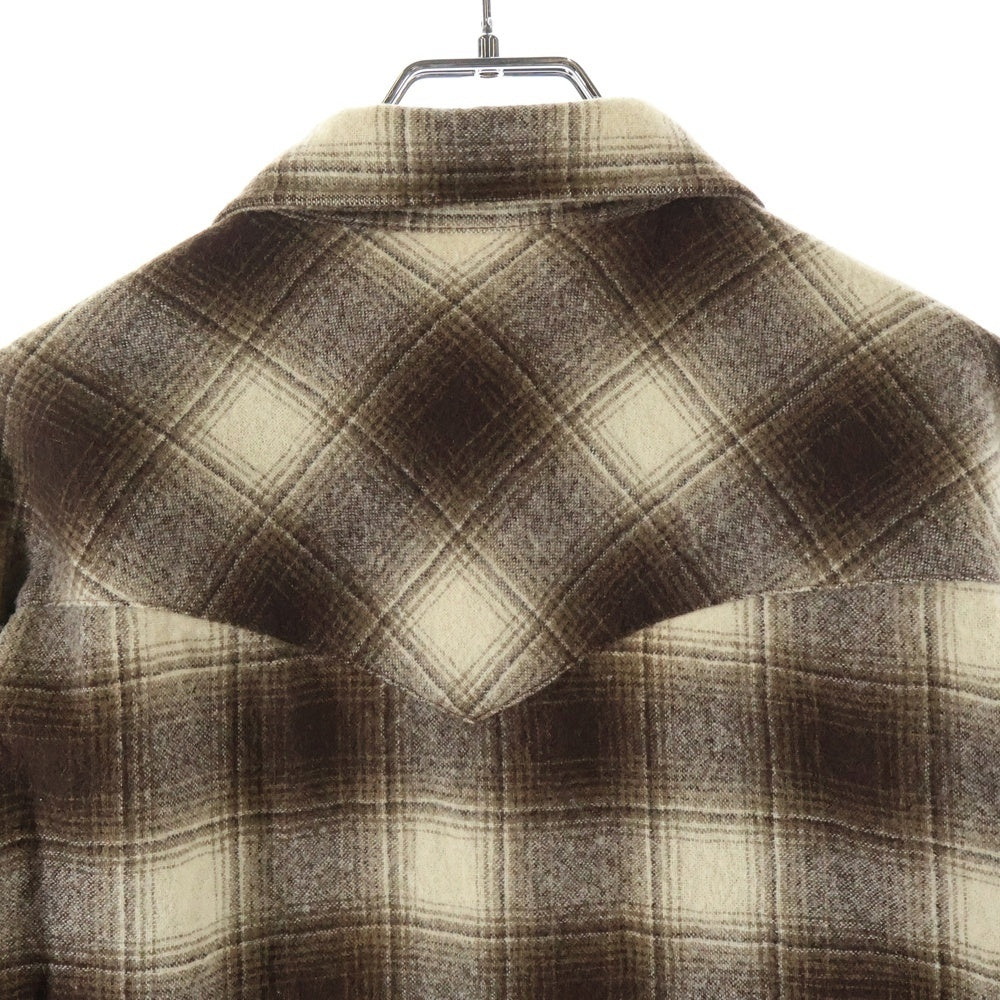 PENDLETON(ペンドルトン) 90S VINTAGE ヴィンテージ ダブルポケット ウール 長袖ウエスタンシャツ ブラウン