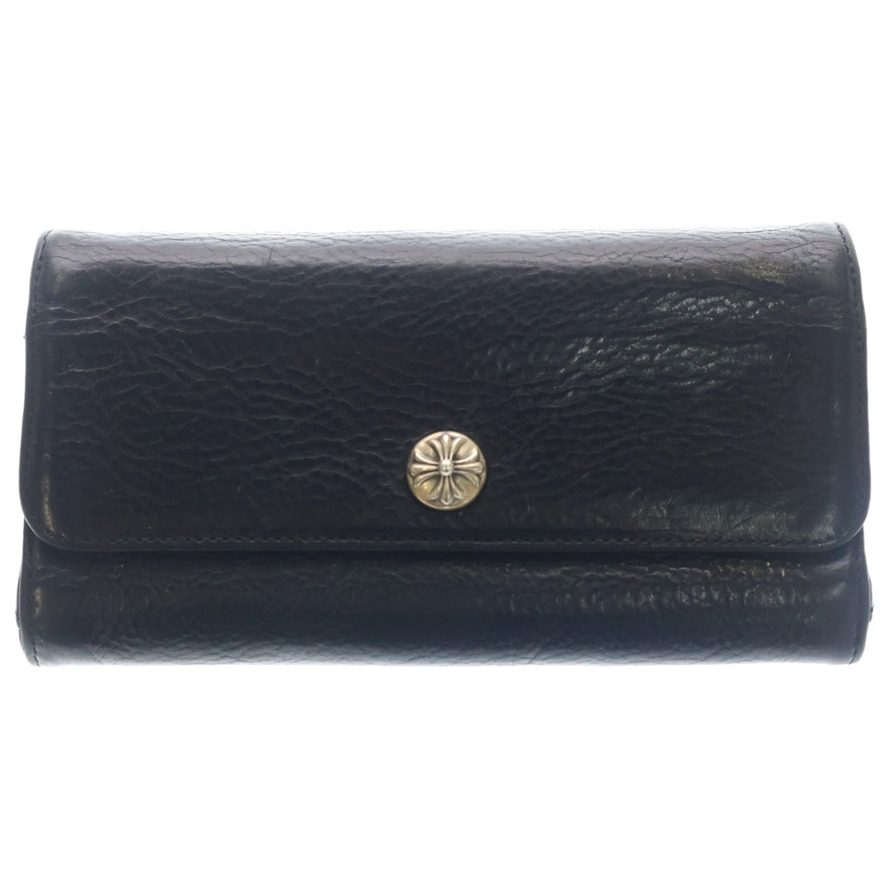 CHROME HEARTS(クロムハーツ) JUDY CROSS BALL ジュディ クロス ボール ボタン レザーウォレット 長財布 ブラック BCA366