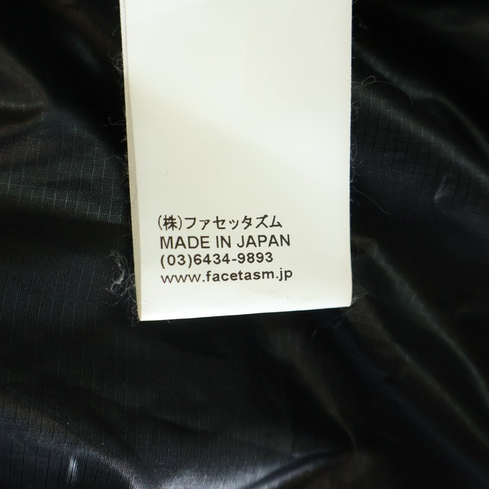 FACETASM(ファセッタズム) 23SS NYLON PATCHWORK JACKET パッチワーク フロントロゴ刺繍 ジップアップ ナイロンジャケット ブラック/ネイビー MKS-JK-M09