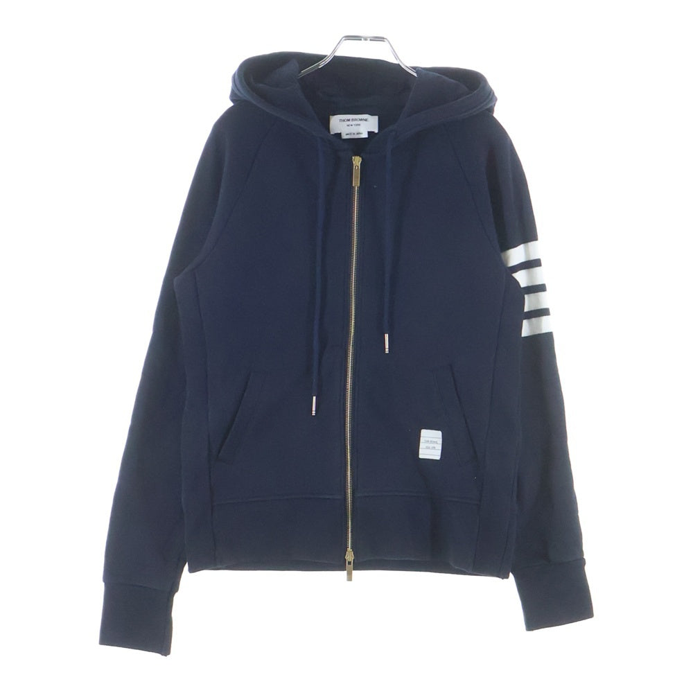 THOM BROWNE(トムブラウン) クラシック ループバック 4-BAR フルジップアップ フーディー ネイビー FJT001A-00535415