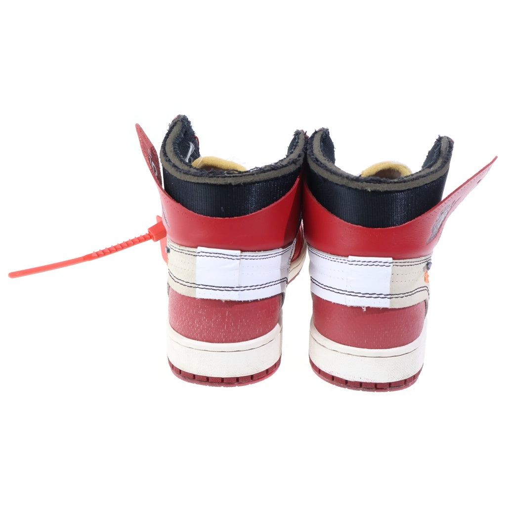 NIKE(ナイキ) ×OFF-WHITE THE 10 AIR JORDAN 1 CHICAGO オフホワイト ザテン エアジョーダンシカゴ ハイカットスニーカー ホワイト/レッド US8/26cm AA3834-101