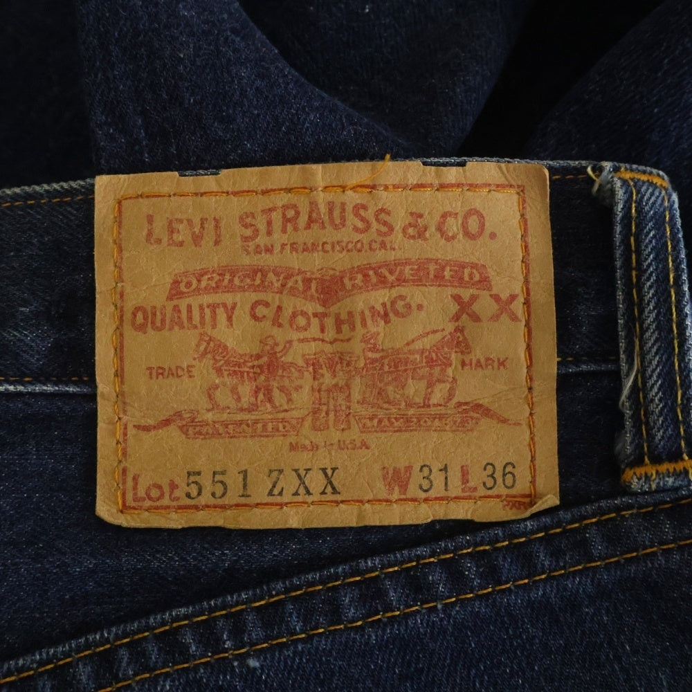 Levi's(リーバイス) 90S 551ZXX ボタン裏555 BIG E バレンシア製 ジップフライ デニムパンツ ジーンズ インディゴ