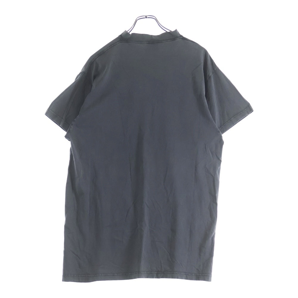 BALENCIAGA(バレンシアガ) OVERSIZED T-SHIRT フロントロゴデザイン フェード加工 クルーネック カットソー 半袖Tシャツ ブラック 811688 TRVQ7