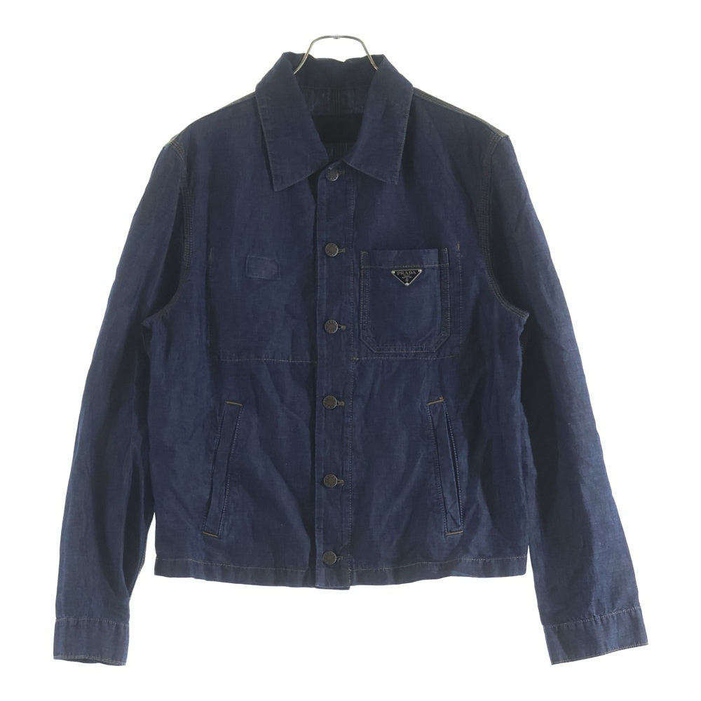 PRADA(プラダ) Triangle Logo Chambray Shirt トライアングルロゴ シャンブレー長袖シャツ ブルー GEB254