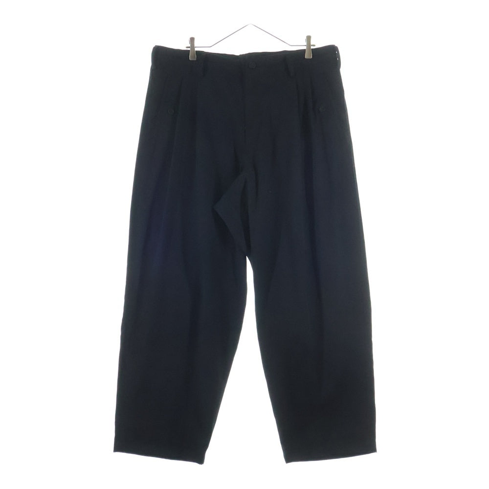 Y's for men(ワイズフォーメン) WOOL GABADINE TACK WIDE PANTS ウールギャバジンタックワイドパンツ ブラック MS-P35-100