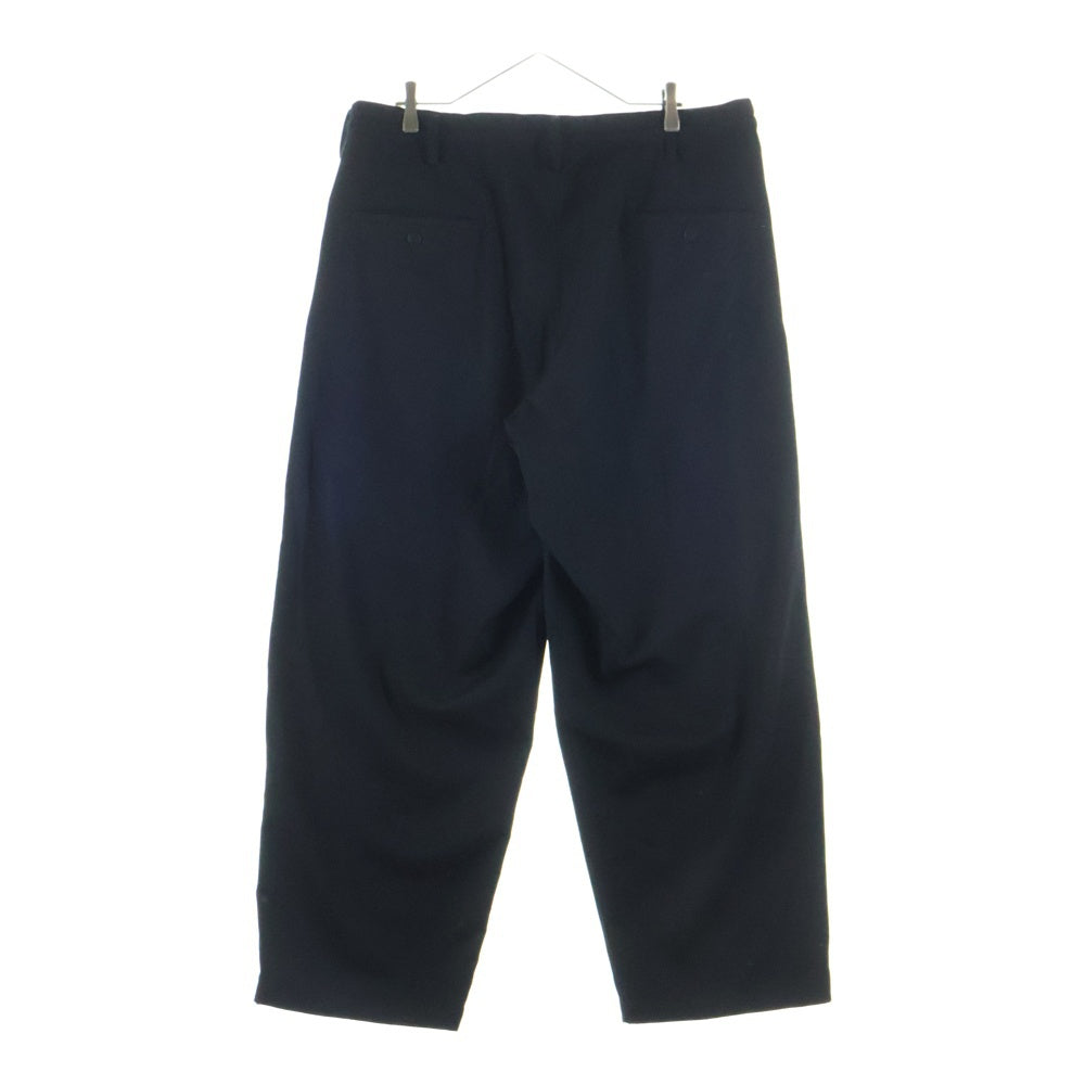 Y's for men(ワイズフォーメン) WOOL GABADINE TACK WIDE PANTS ウールギャバジンタックワイドパンツ ブラック MS-P35-100