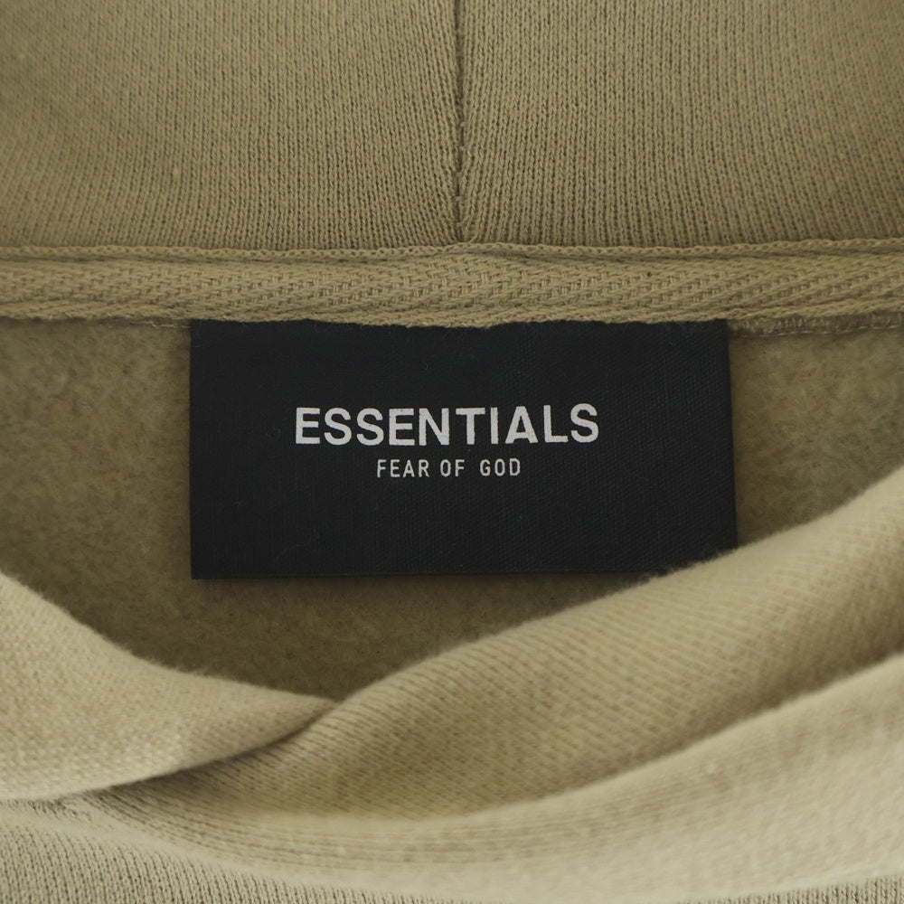 FEAR OF GOD ESSENTIALS(フィアオブゴッド エッセンシャルズ) バックロゴリフレクタープリント プルオーバーパーカー フーディ ベージュ