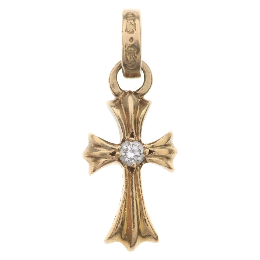 CHROME HEARTS(クロムハーツ) 22K CRS BBYFAT DIA ベイビーファットクロス 両面1ダイヤ ペンダントトップ ゴールド BCA034