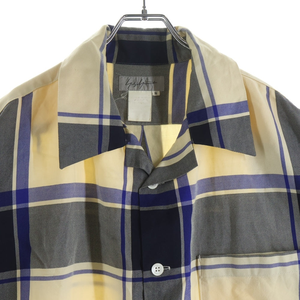 Yohji Yamamoto(ヨウジヤマモト) 90S ウール チェック 長袖 シャツ アイボリー/ブルー FP-B28-14