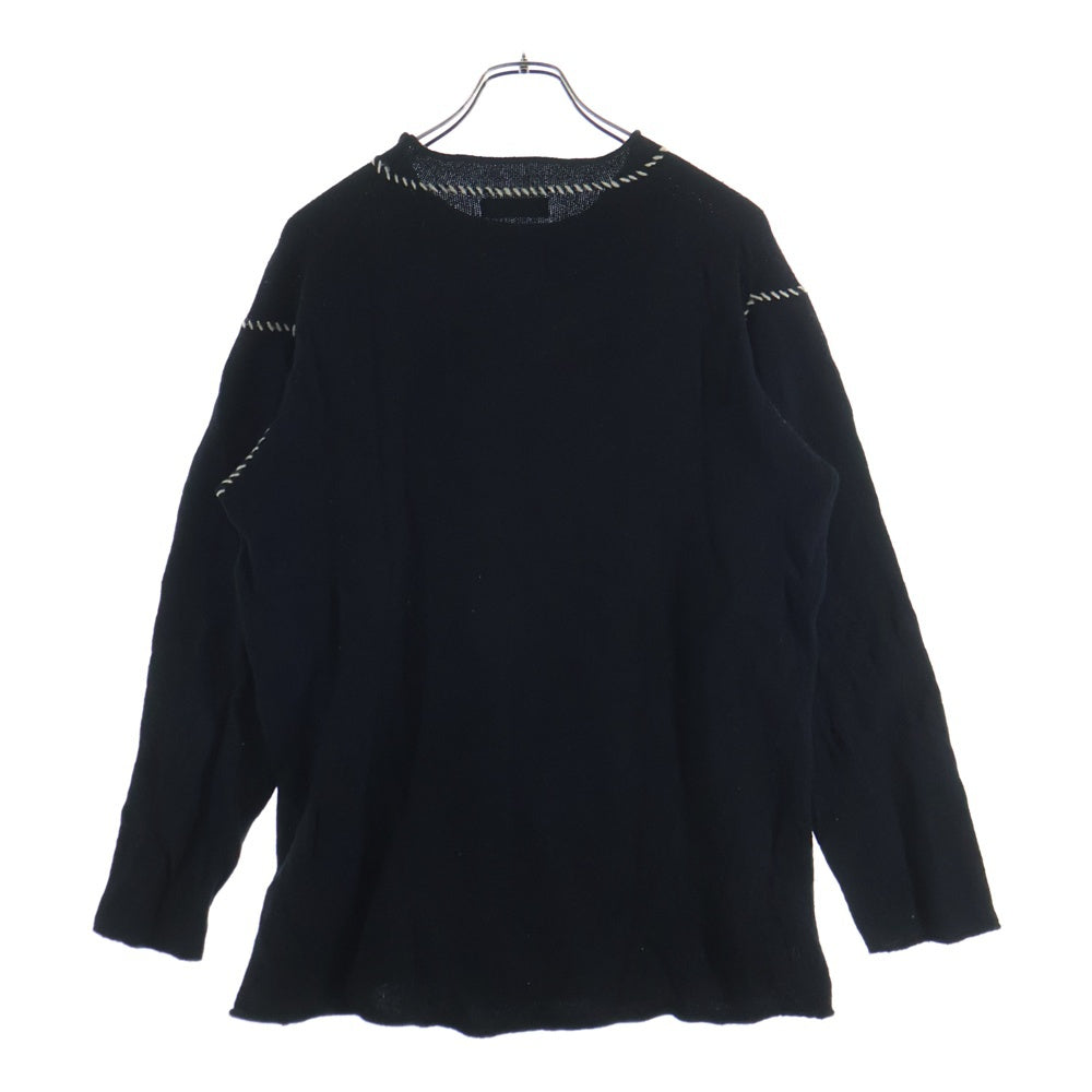 Y's for men(ワイズフォーメン) 90S ハンドステッチ クルーネック ニット セーター ブラック MH-K10-141
