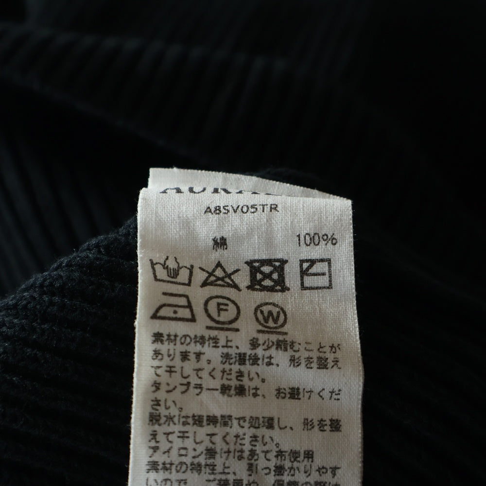 AURALEE(オーラリー) 18SS SUPER HARD TWIST RIB KNIT V-NECK PO Vネックニットセーター ブラック A8SV05TR