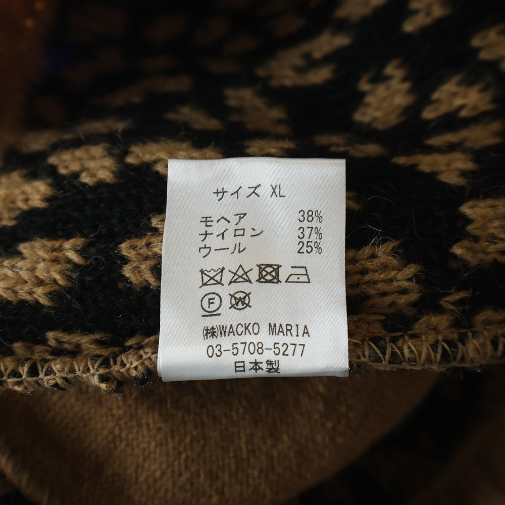 WACKO MARIA(ワコマリア) 22AW LEOPARD HEAVY MOHAIR レオパードヘビーモヘアカーディガン ブラウン