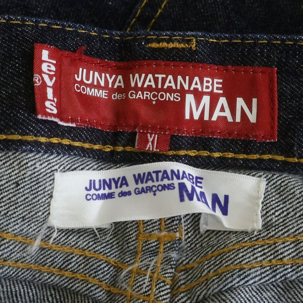 JUNYA WATANABE COMME des GARCONS(ジュンヤワタナベ コムデギャルソン) 10AW AD2010 ×リーバイス 裏地ギンガムチェック 再構築 デニムパンツ インディゴ WZ-P801