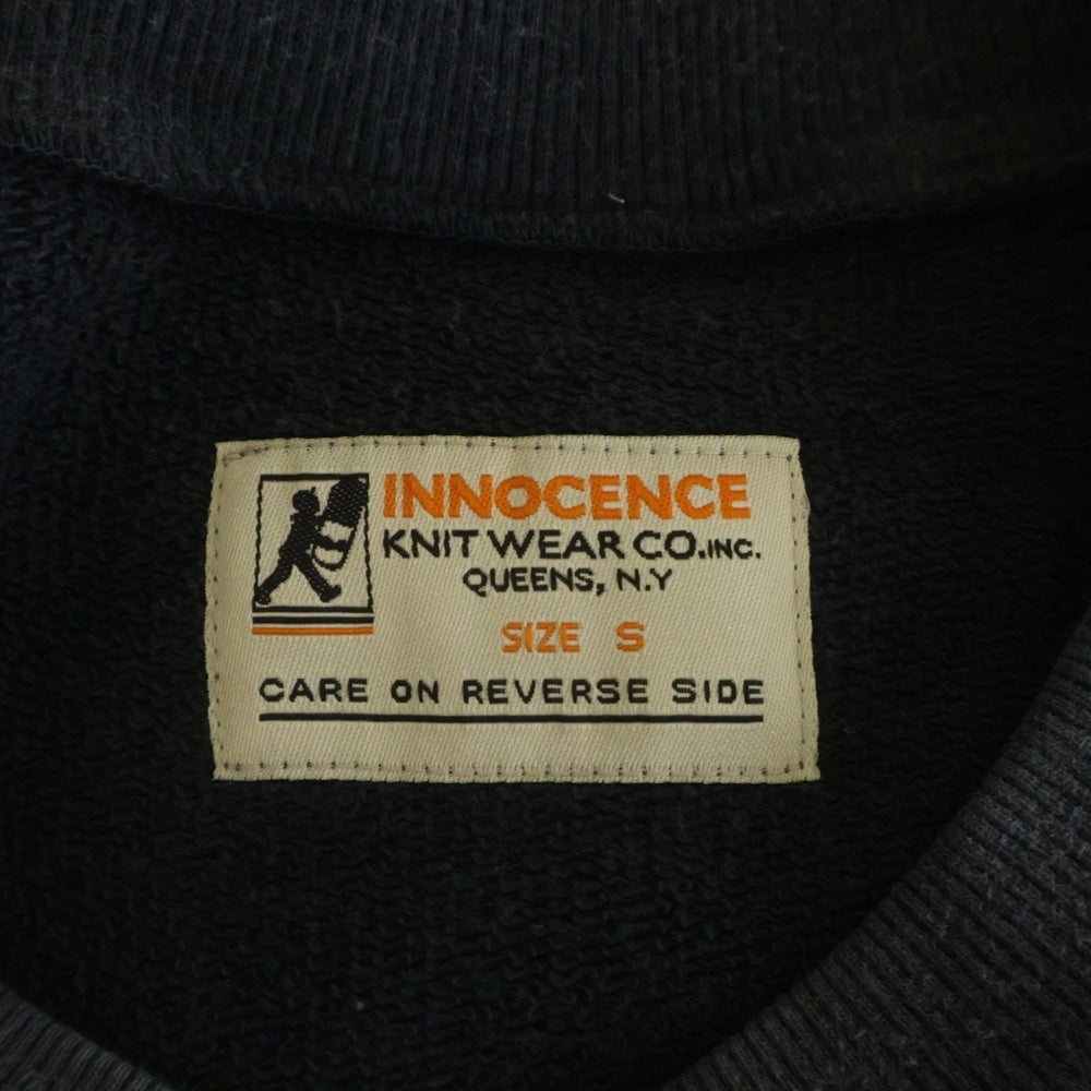 Innocence NYC(イノセンス) 22SS ワンポイントロゴ刺繍クロップドスウェットトレーナー グレー ICN-22SS-SWT002
