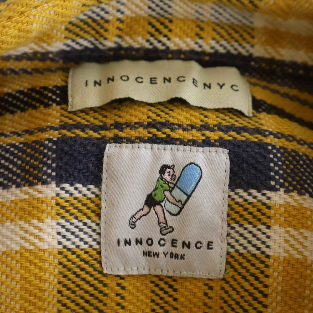 Innocence NYC(イノセンス) チェック 長袖 シャツ ネルシャツ イエロー