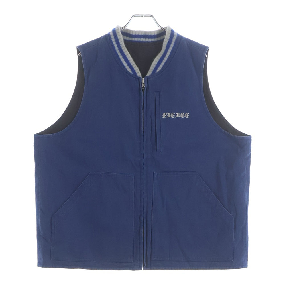 NO BRAND(ノーブランド) FIER CE HELL RAISER VEST ヘル レイザー リバーシブル ワーク ベスト ブルー