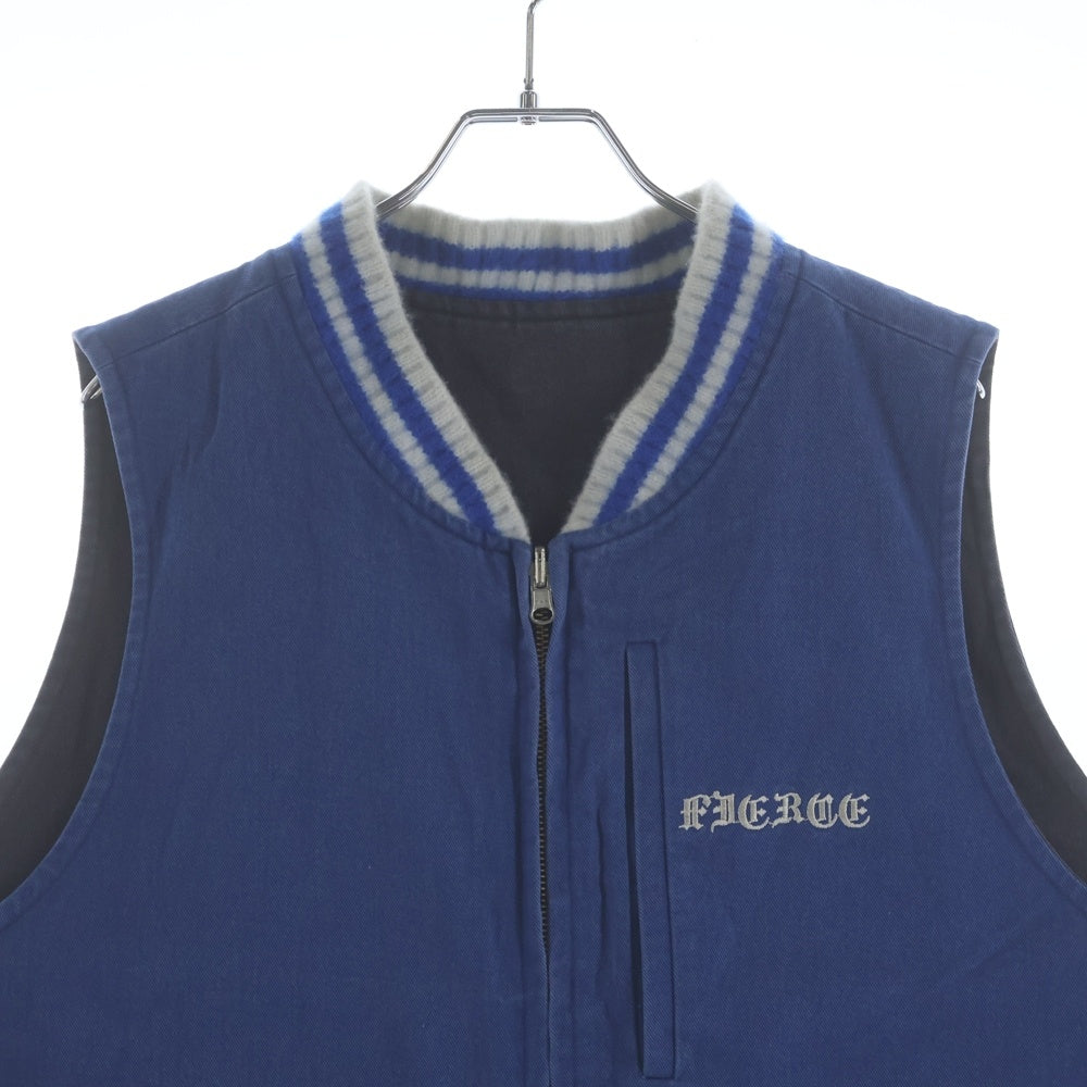 NO BRAND(ノーブランド) FIER CE HELL RAISER VEST ヘル レイザー リバーシブル ワーク ベスト ブルー