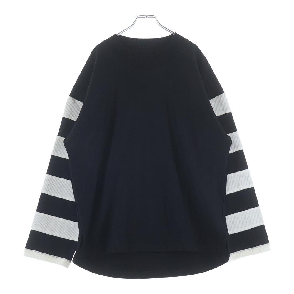 White Mountaineering(ホワイトマウンテニアリング) 24AW HOCKEY SHIRTS アーム ボーダー ウール カットソー ブラック WM2473521