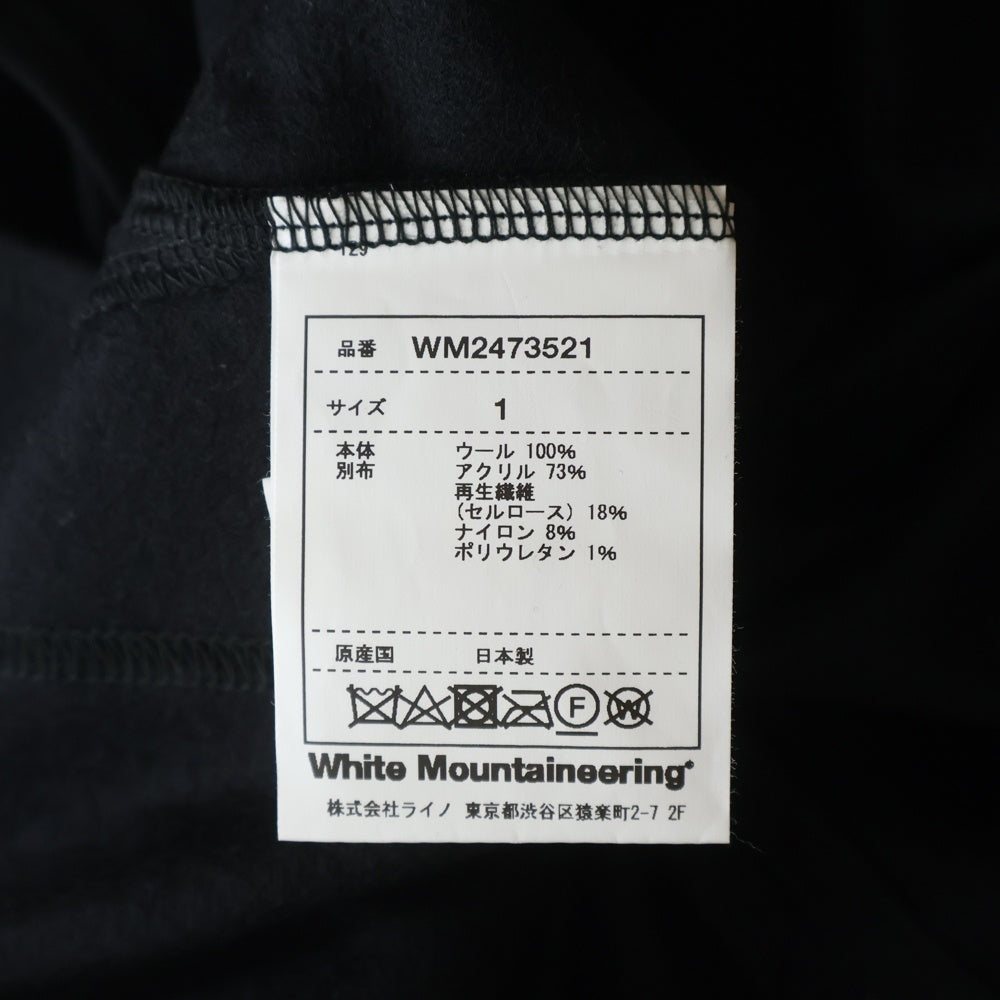 White Mountaineering(ホワイトマウンテニアリング) 24AW HOCKEY SHIRTS アーム ボーダー ウール カットソー ブラック WM2473521